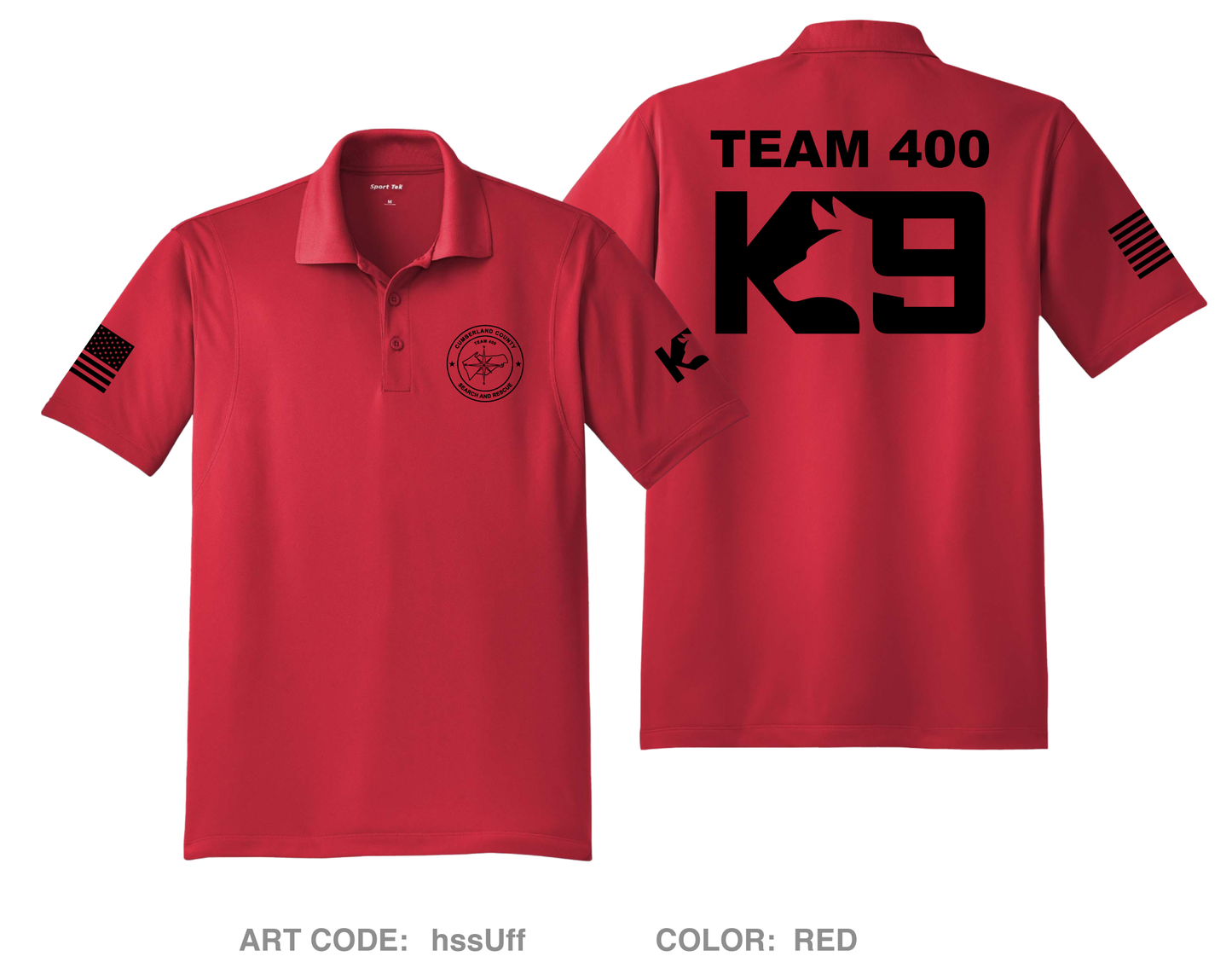 CUMBERLAND COUNTY SEARCH AND RESCUE Hi-Tech Performance Men's SS Polo - hssUff