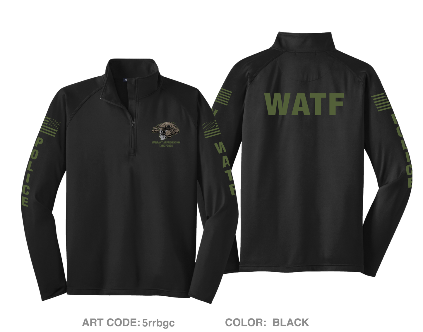 WARRANT APPREHENSION TASK FORCE Hi-Tech Performance Quarter-Zip Fleece Jacket - 5rrbgc