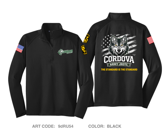 Cordova High School Army JROTC Hi-Tech Performance Quarter-Zip Fleece Jacket - 9dRU54