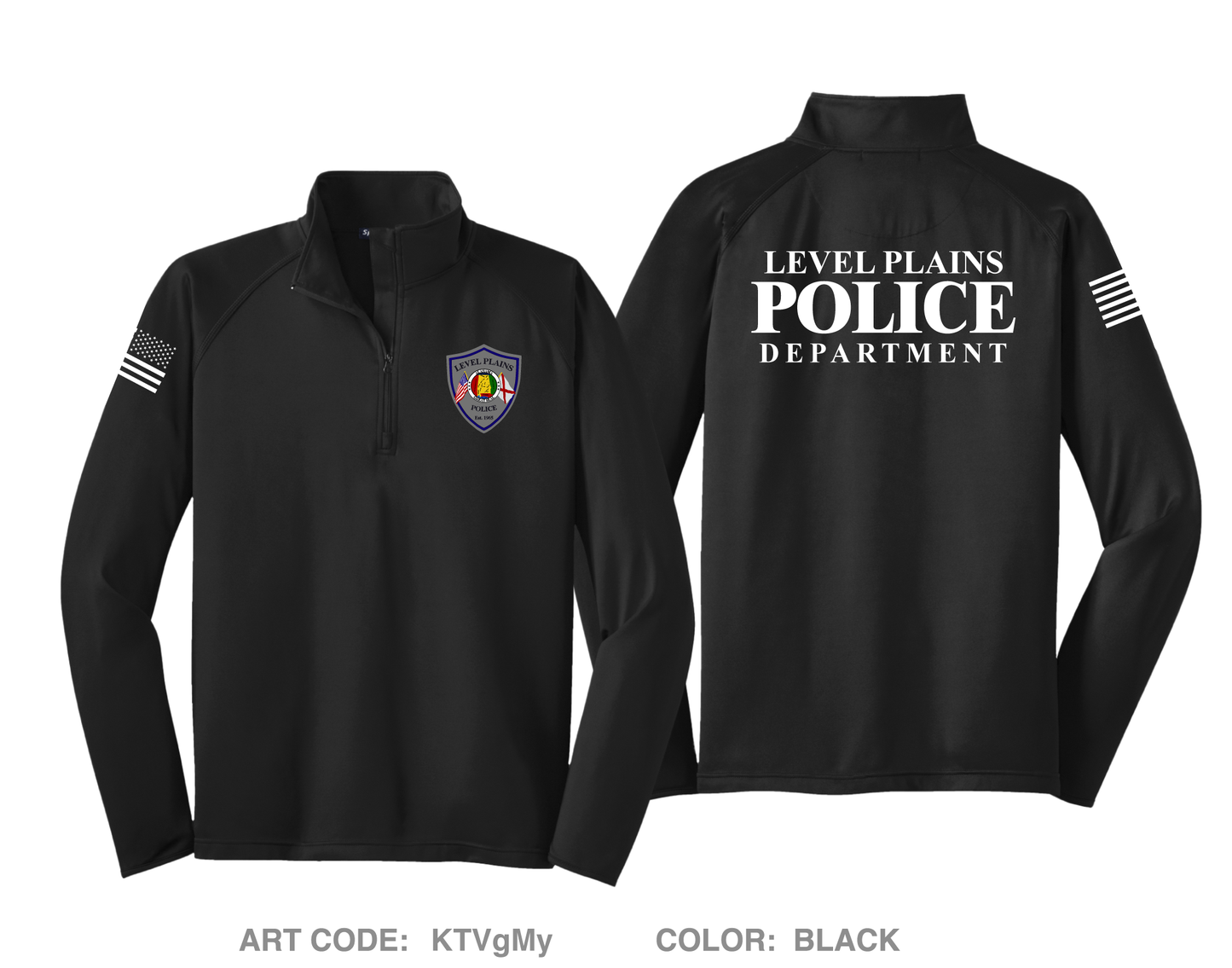 Level Plains Police Department Hi-Tech Performance Quarter-Zip Fleece Jacket - KTVgMy
