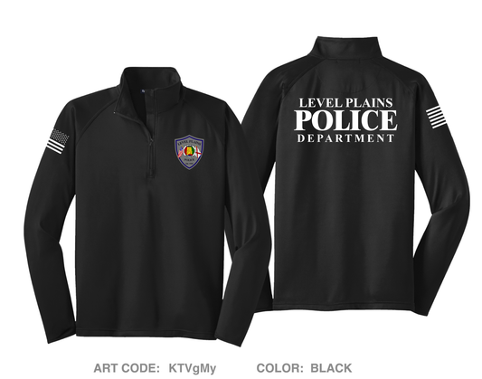 Level Plains Police Department Hi-Tech Performance Quarter-Zip Fleece Jacket - KTVgMy