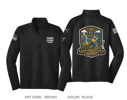 Thunder Platoon, 1-64AR BN Hi-Tech Performance Quarter-Zip Fleece Jacket - MMTtK3