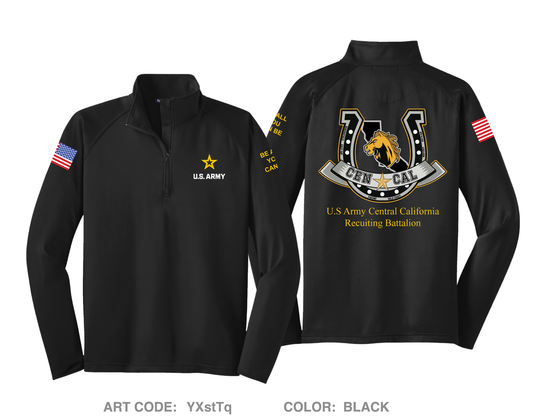 CENCAL Army Recruiting BN Hi-Tech Performance Quarter-Zip Fleece Jacket - YXstTq