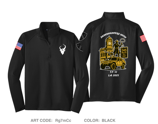 D co 1-184th Hi-Tech Performance Quarter-Zip Fleece Jacket - Rg7mCc