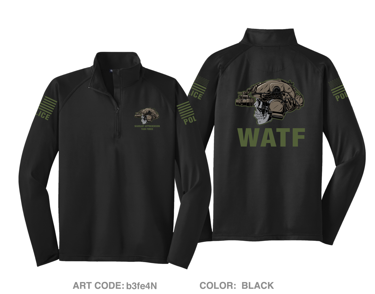 WARRANT APPREHENSION TASK FORCE Hi-Tech Performance Quarter-Zip Fleece Jacket - b3fe4N