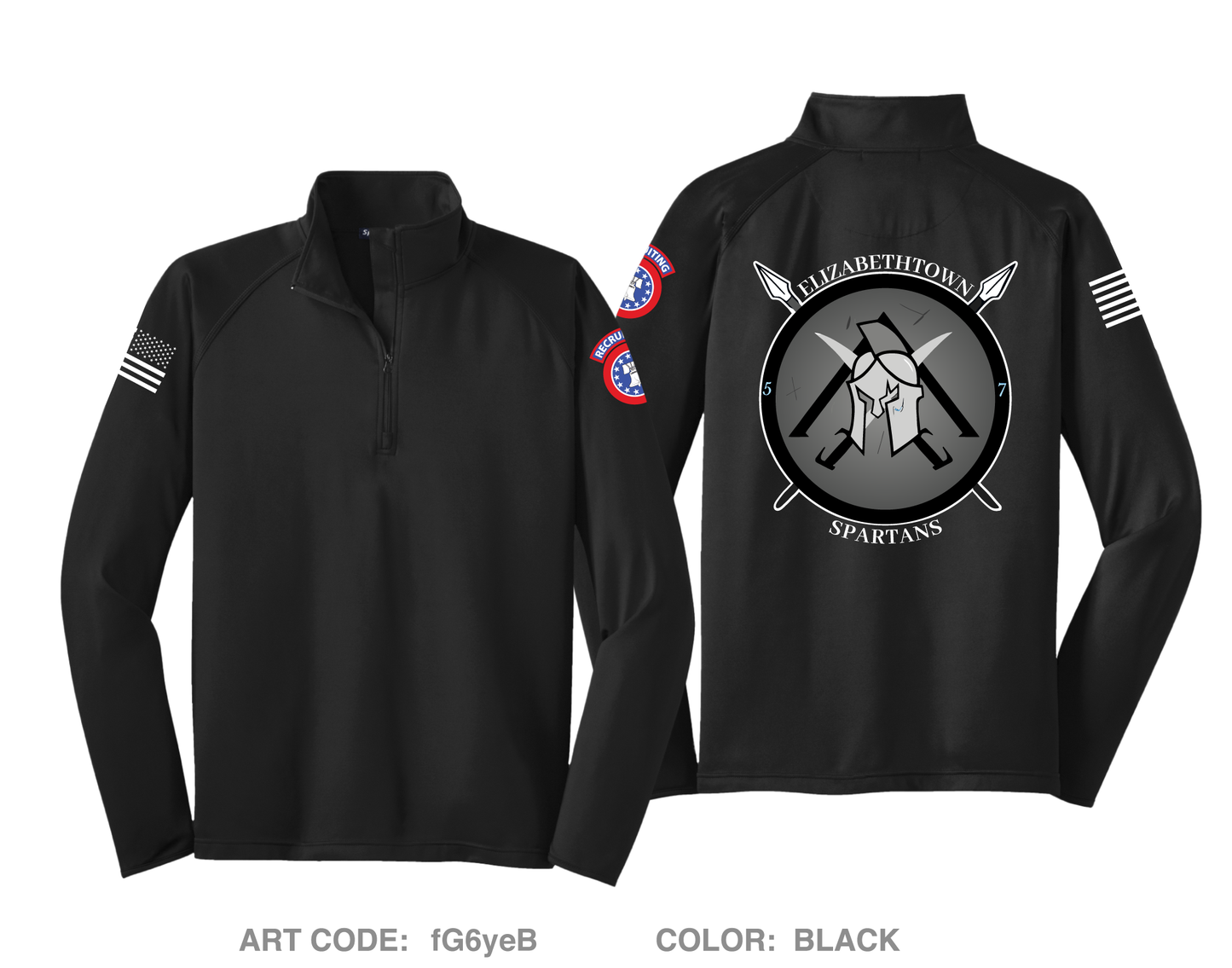 Elizabethtown Army Recruiting Station Hi-Tech Performance Quarter-Zip Fleece Jacket - fG6yeB