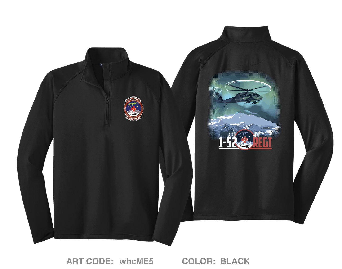 C Co 1-52nd Avn Regt Hi-Tech Performance Quarter-Zip Fleece Jacket - whcME5