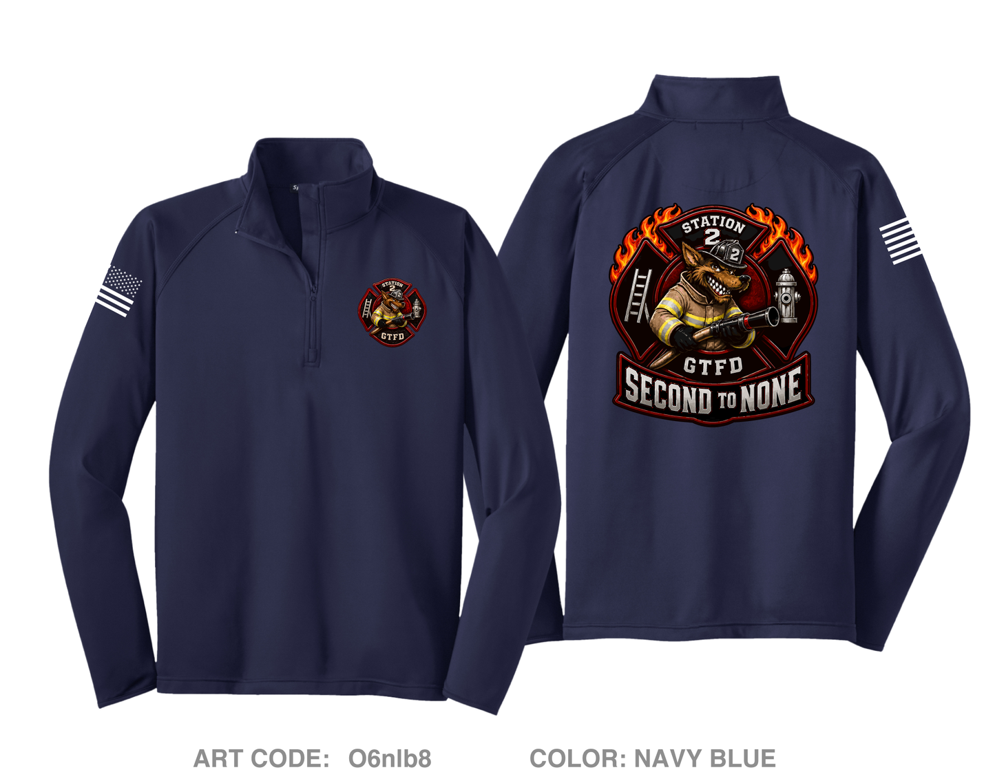 GTFD Station 2 Fundraising Collection Hi-Tech Performance Quarter-Zip Fleece Jacket - O6nlb8