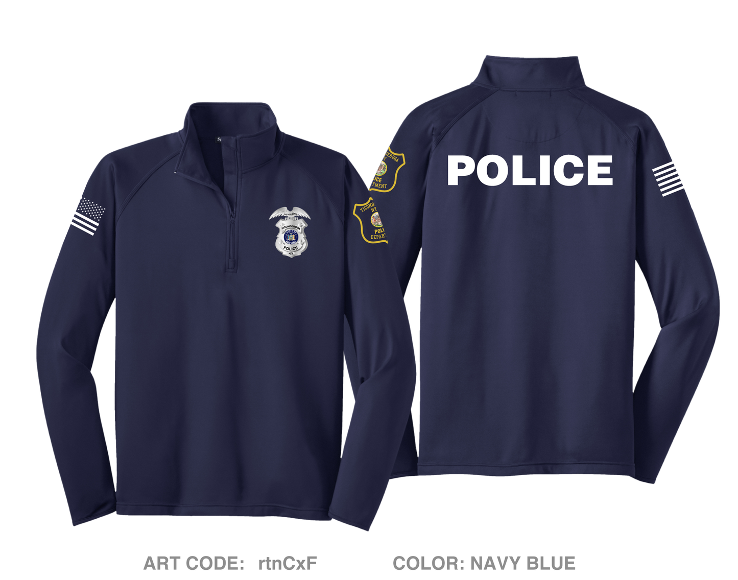 Ticonderoga Police Department Hi-Tech Performance Quarter-Zip Fleece Jacket - rtnCxF