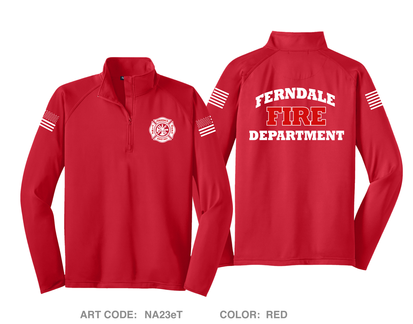 Ferndale Fire Department Hi-Tech Performance Quarter-Zip Fleece Jacket - NA23eT
