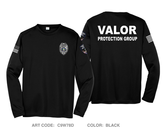 Valor Protection Group Hi-Tech Performance Unisex LS Tee - C9W78D