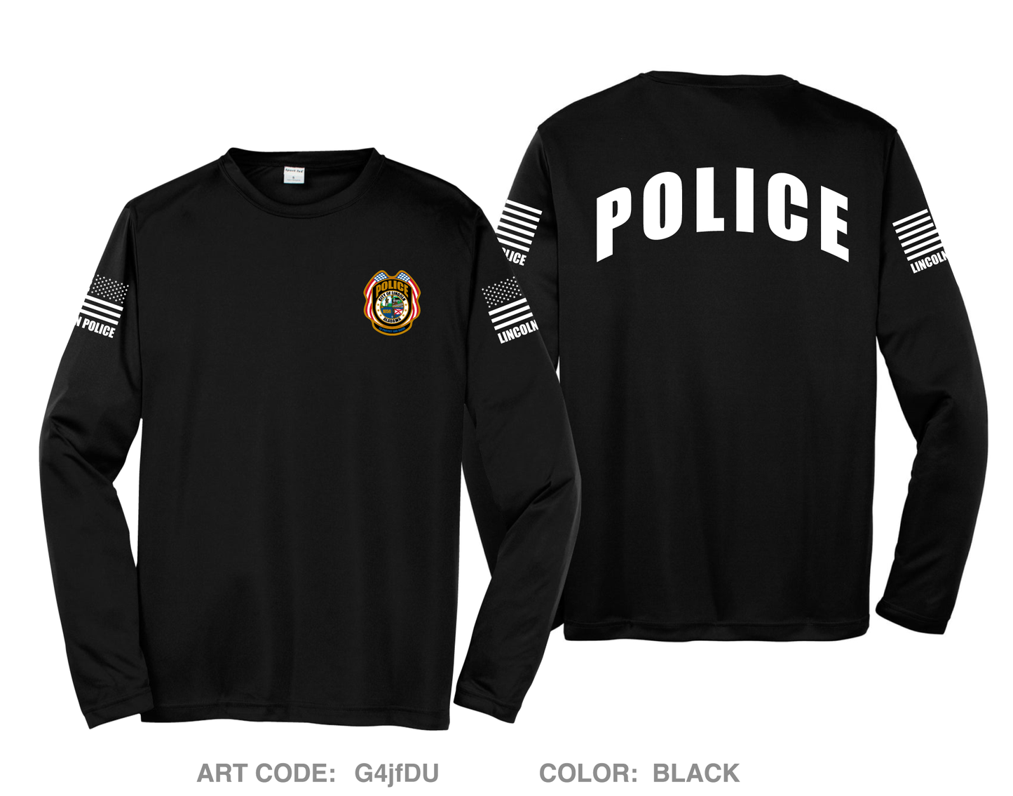 Lincoln Police Department Hi-Tech Performance Unisex LS Tee - G4jfDU