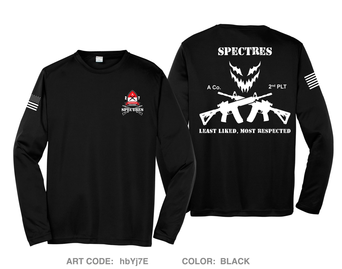 Specter A-Co, 2-7CAV Hi-Tech Performance Unisex LS Tee - hbYj7E