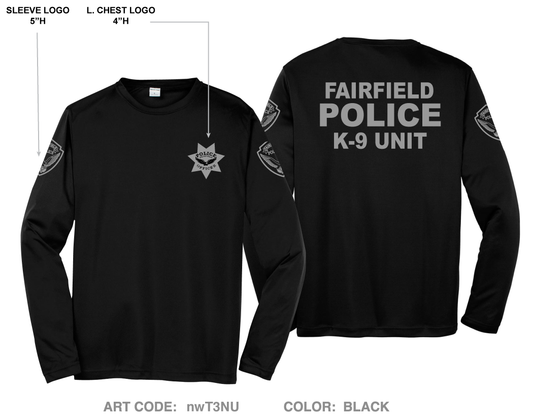 Fairfield Police K9 Unit Hi-Tech Performance Unisex LS Tee - nwT3NU