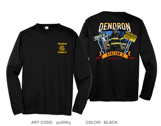Dendron Fire Department Hi-Tech Performance Unisex LS Tee - puRfKq