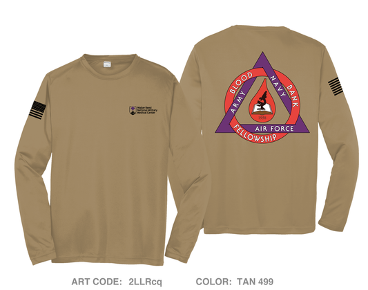Armed Services Blood Bank Fellowship (2022-2023) Hi-Tech Men's Cotton LS Tee - 2LLRcq