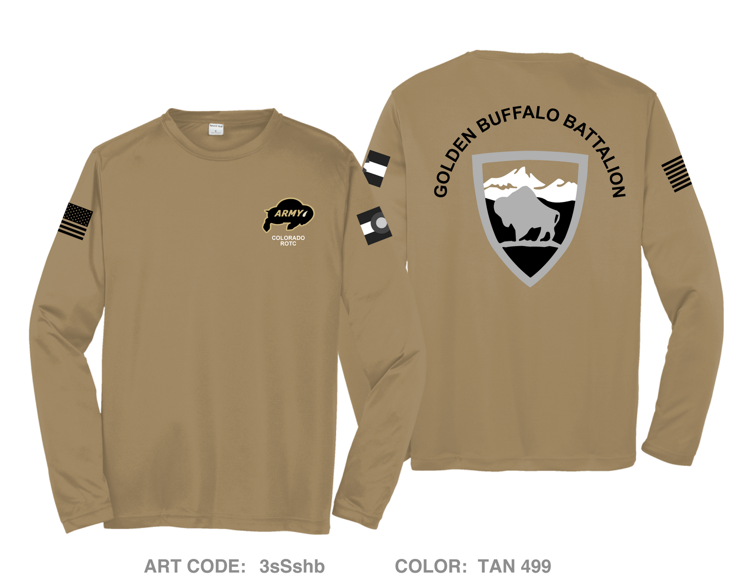Golden Buffalo Battalion Hi-Tech Performance Unisex LS Tee - 3sSshb