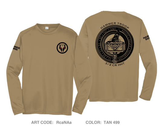 Hammer Troop, 3/2CR Hi-Tech Performance Unisex LS Tee - RcaNAa
