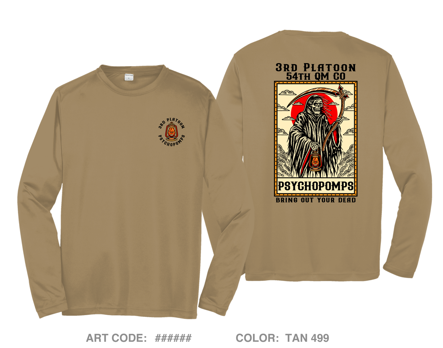 3rd PLT, 54th QM CO Hi-Tech Performance Unisex LS Tee - uUYW7P