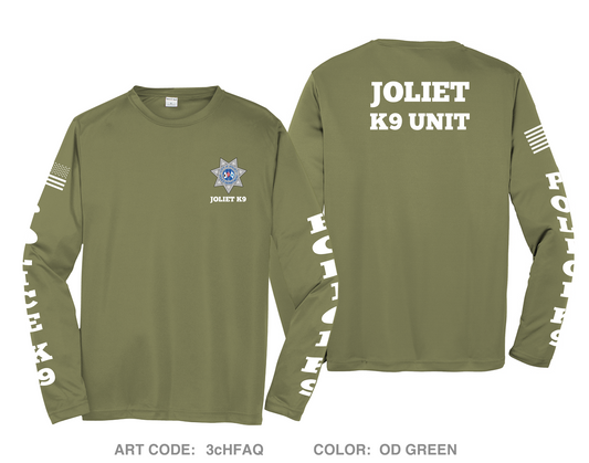 Joliet Police K9 Unit Hi-Tech Performance Unisex LS Tee - 3cHFAQ