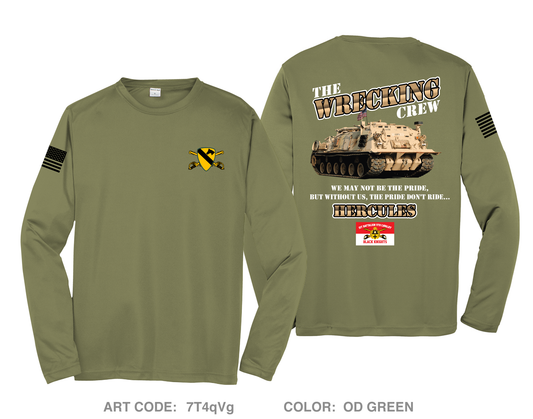 1st Cav Hi-Tech Performance Unisex LS Tee - 7T4qVg