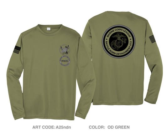 MCL672 Battle Born Marines Hi-Tech Performance Unisex LS Tee - A25ndn