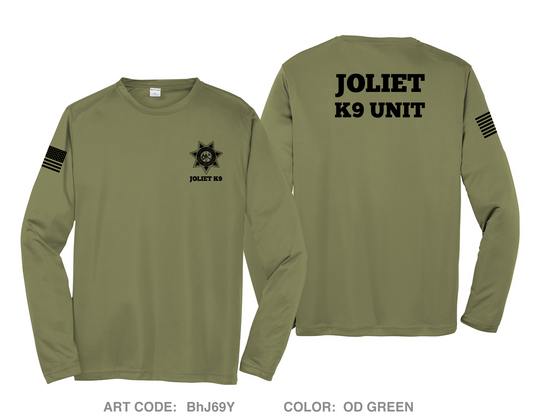 Joliet Police K9 Unit Hi-Tech Performance Unisex LS Tee - BhJ69Y