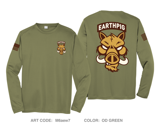 Apache Company 1-23 INF 2nd platoon Earth Pigs Hi-Tech Performance Unisex LS Tee - M6aew7