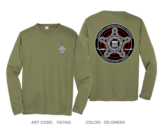 Airspace Security Branch Hi-Tech Performance Unisex LS Tee - YG7t5G