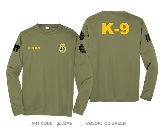 CDOC-OIG K-9 Unit Hi-Tech Performance Unisex LS Tee - gpJZMe