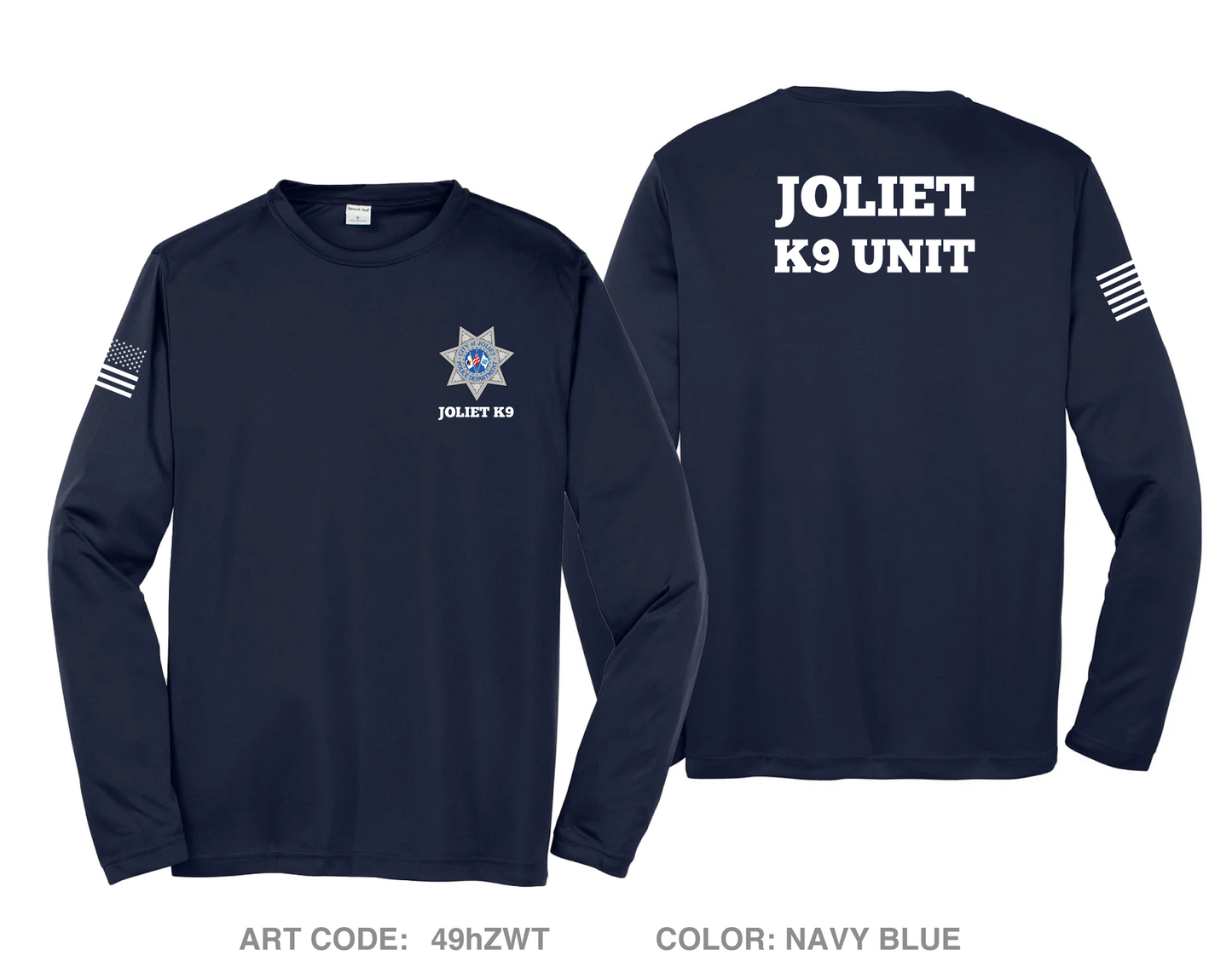 Joliet Police K9 Unit Hi-Tech Performance Unisex LS Tee - 49hZWT