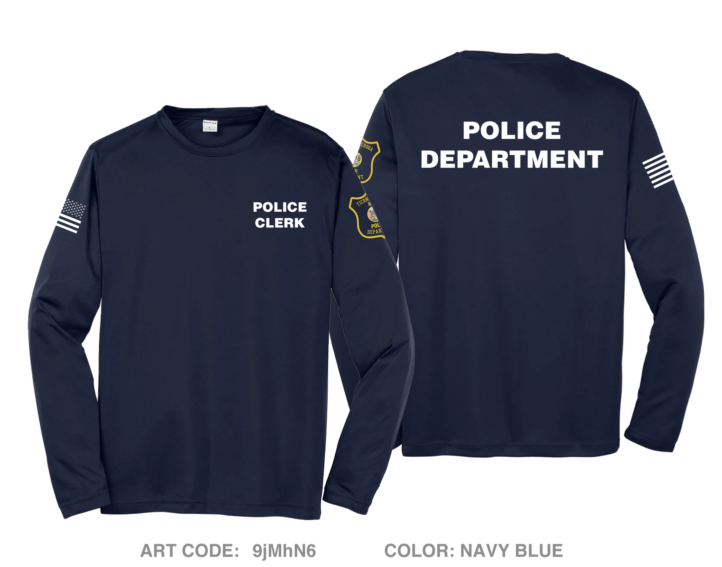 Ticonderoga Police Department Hi-Tech Performance Unisex LS Tee - 9jMhN6