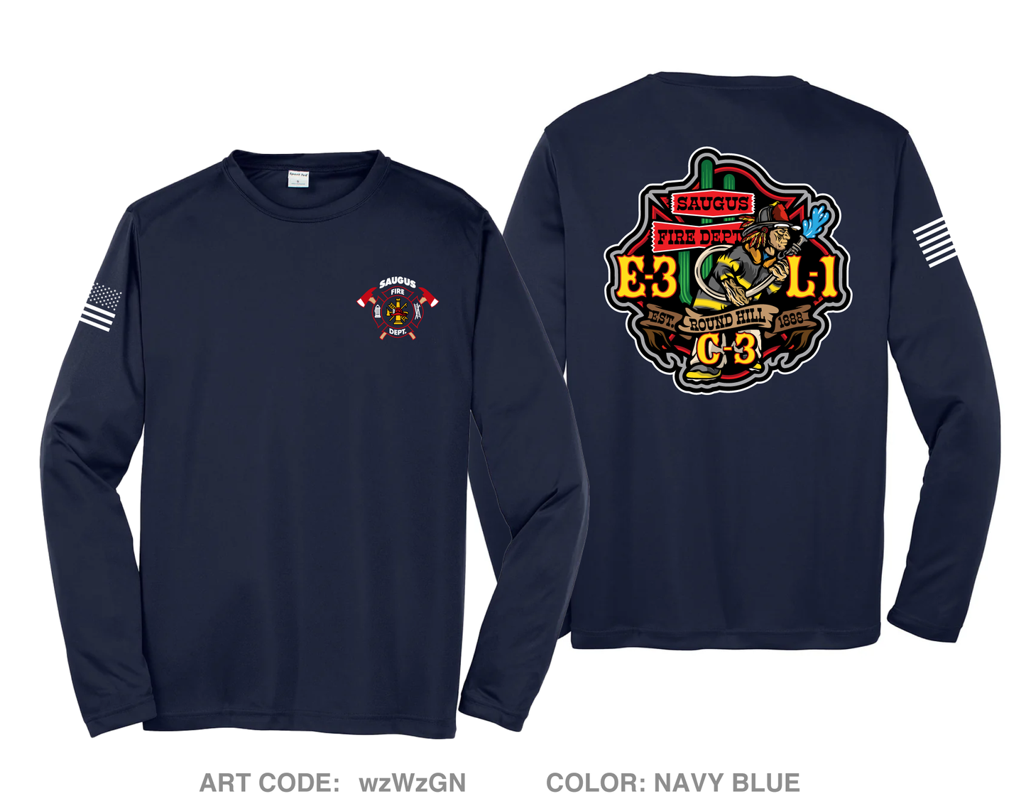 Saugus Fire Department Fundraising Collection Hi-Tech Performance Unisex LS Tee - wzWzGN