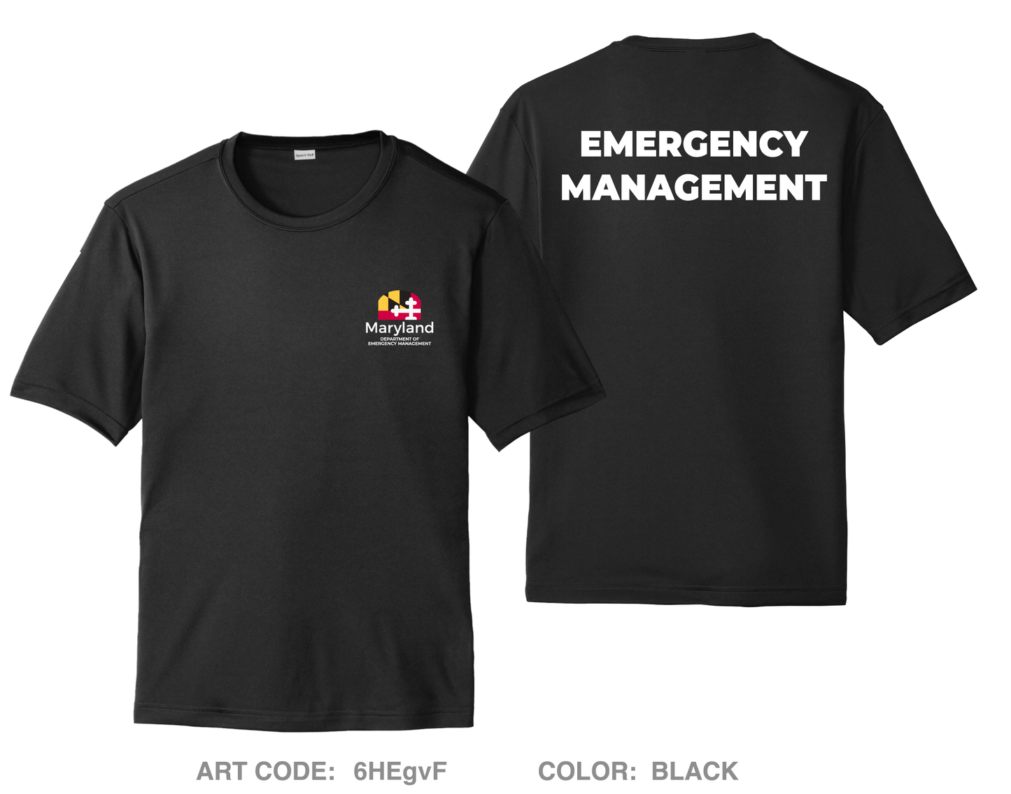 Maryland Department of Emergency Management Hi-Tech Performance Unisex SS Tee - 6HEgvF
