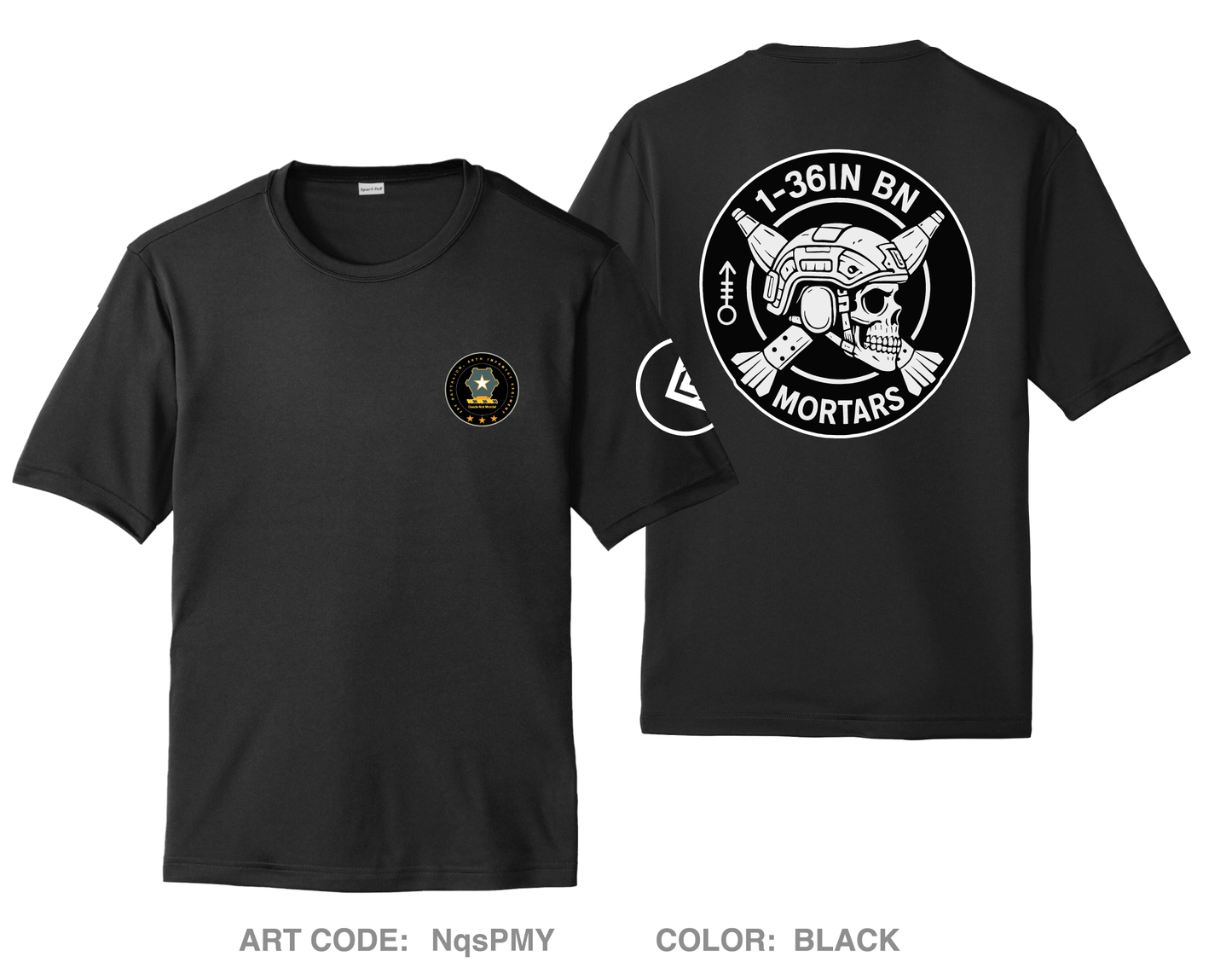 Mortars, 1-36IN REGT Hi-Tech Performance Unisex SS Tee - NqsPMY