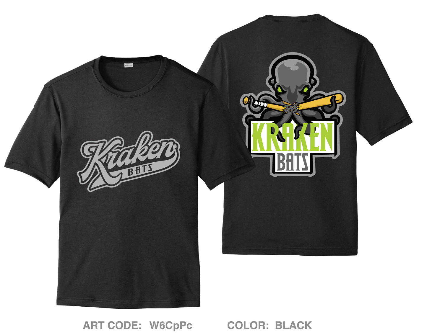 Kraken Bats Hi-Tech Performance Unisex SS Tee - W6CpPc