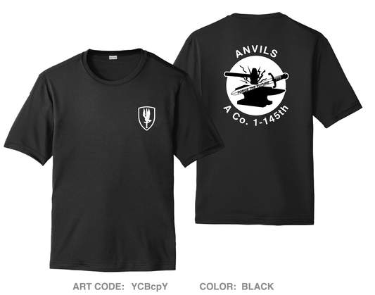 A CO. "Anvils", 1-145th Hi-Tech Performance Unisex SS Tee - YCBcpY
