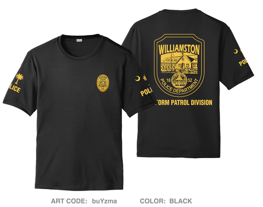 Williamston Police Department Hi-Tech Performance Unisex SS Tee - buYzma