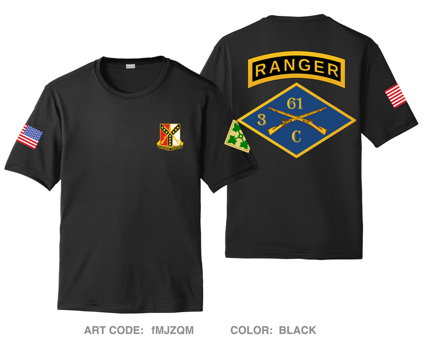 C Trp, 3-61 Cav Hi-Tech Performance Unisex SS Tee - fMJZQM