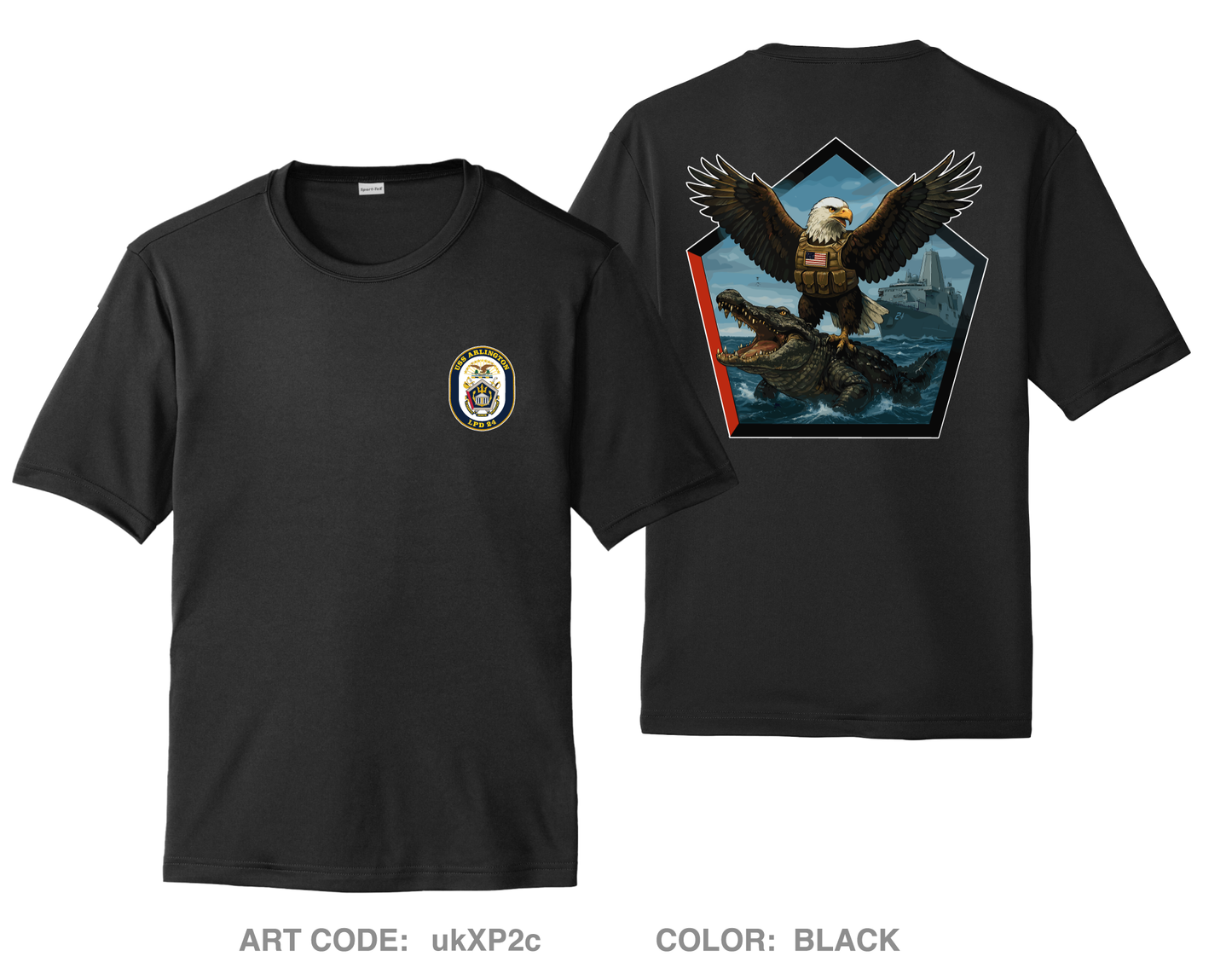 USS ARLINGTON Hi-Tech Performance Unisex SS Tee - ukXP2c