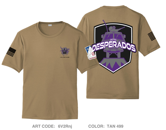 Distro Desperados, I Co, 2-87 IN BN Hi-Tech Performance Unisex SS Tee - 6V2Rnj