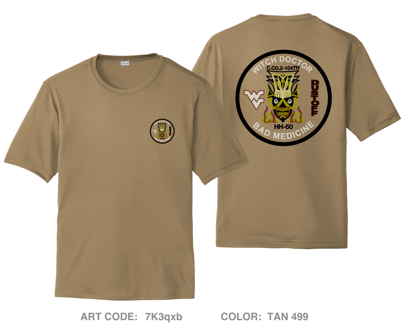C Co 2-104th Dustoff Hi-Tech Performance Unisex SS Tee - 7K3qxb