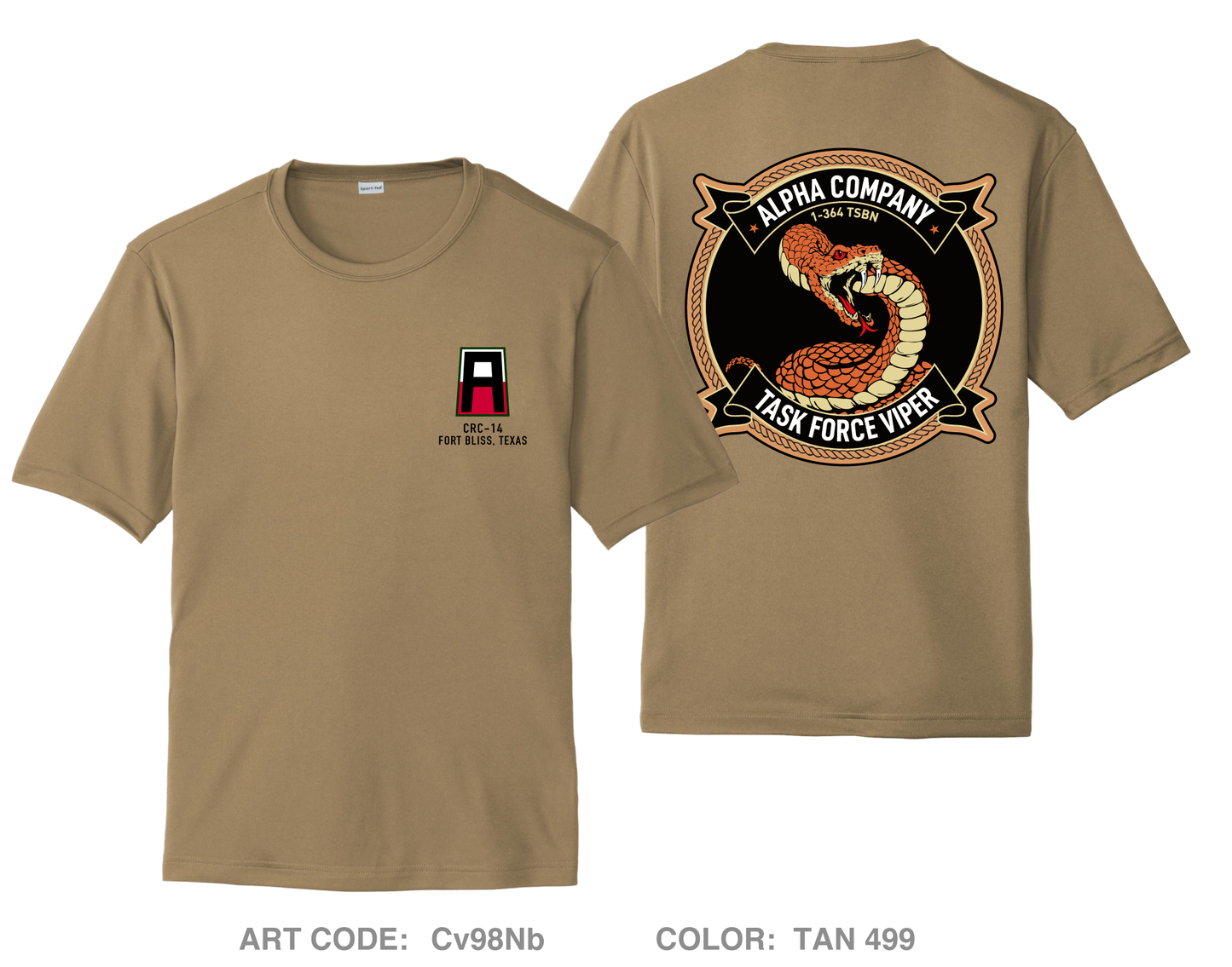 CRC Alpha Company Hi-Tech Performance Unisex SS Tee - Cv98Nb