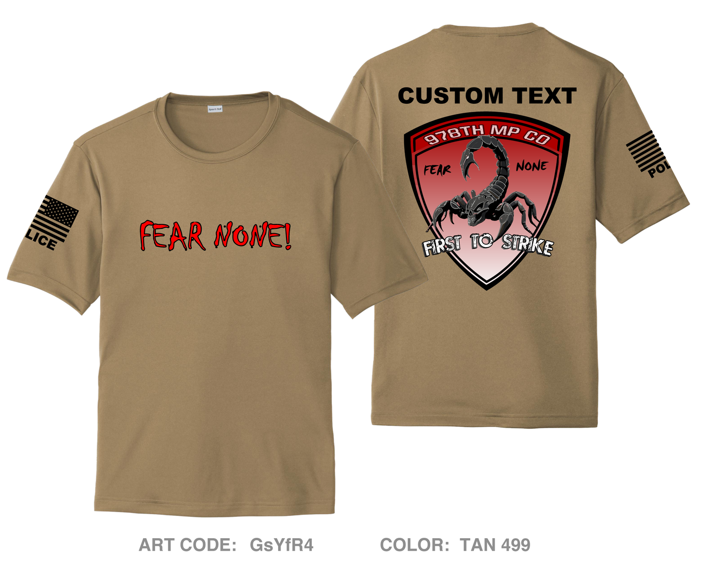 CUSTOM 978TH MP CO Fundraising Collection  Hi-Tech Performance Unisex SS Tee - GsYfR4