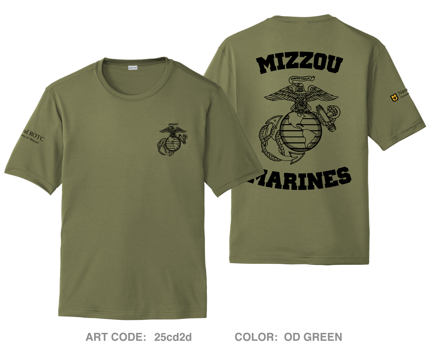 UNIVERISTY OF MISSOURI NAVAL ROTC Store 1 Hi-Tech Performance Unisex SS Tee - 25cd2d
