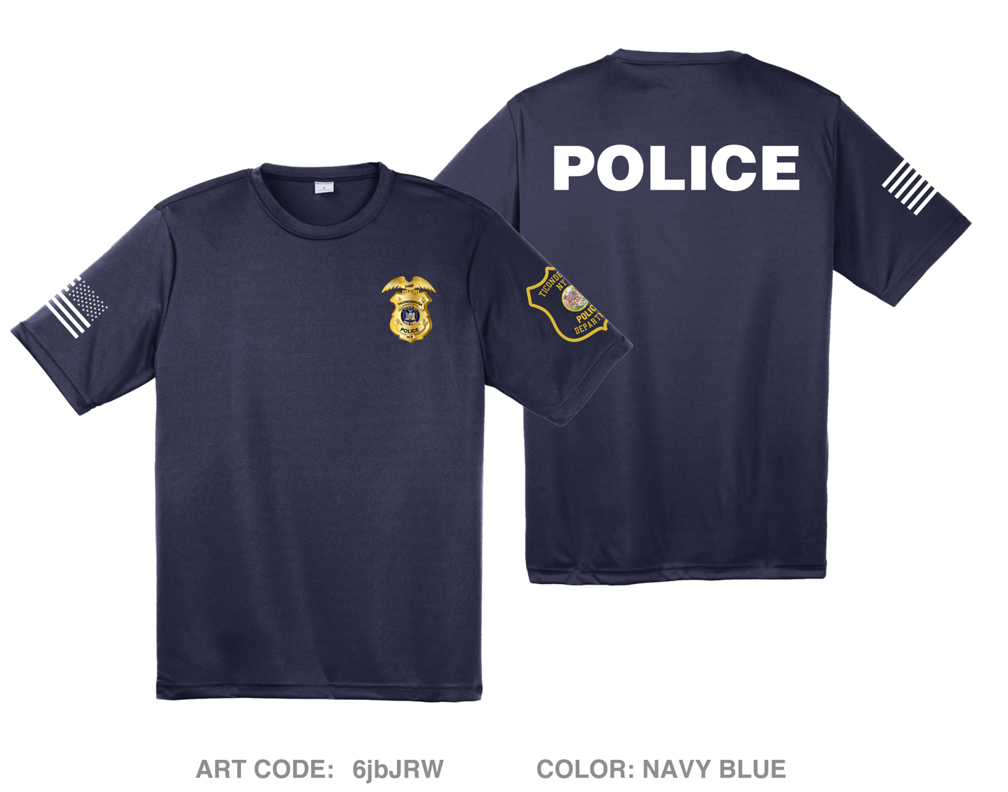 Ticonderoga Police Department Hi-Tech Performance Unisex SS Tee - 6jbJRW