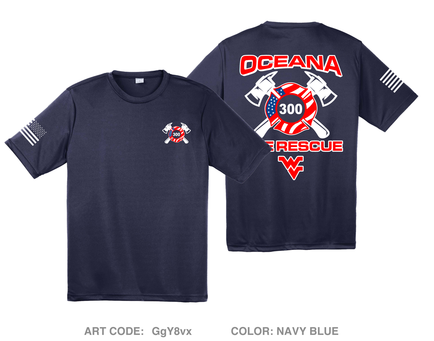 Oceana Fire Rescue Hi-Tech Performance Unisex SS Tee - GgY8vx