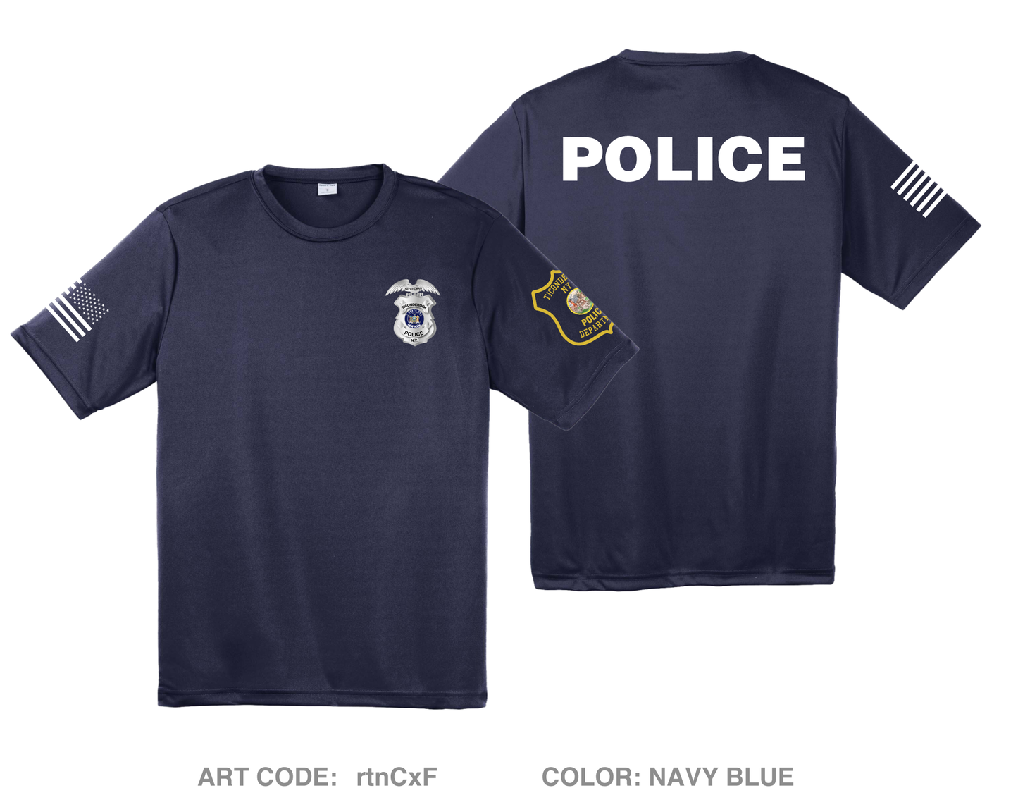 Ticonderoga Police Department Hi-Tech Performance Unisex SS Tee - rtnCxF