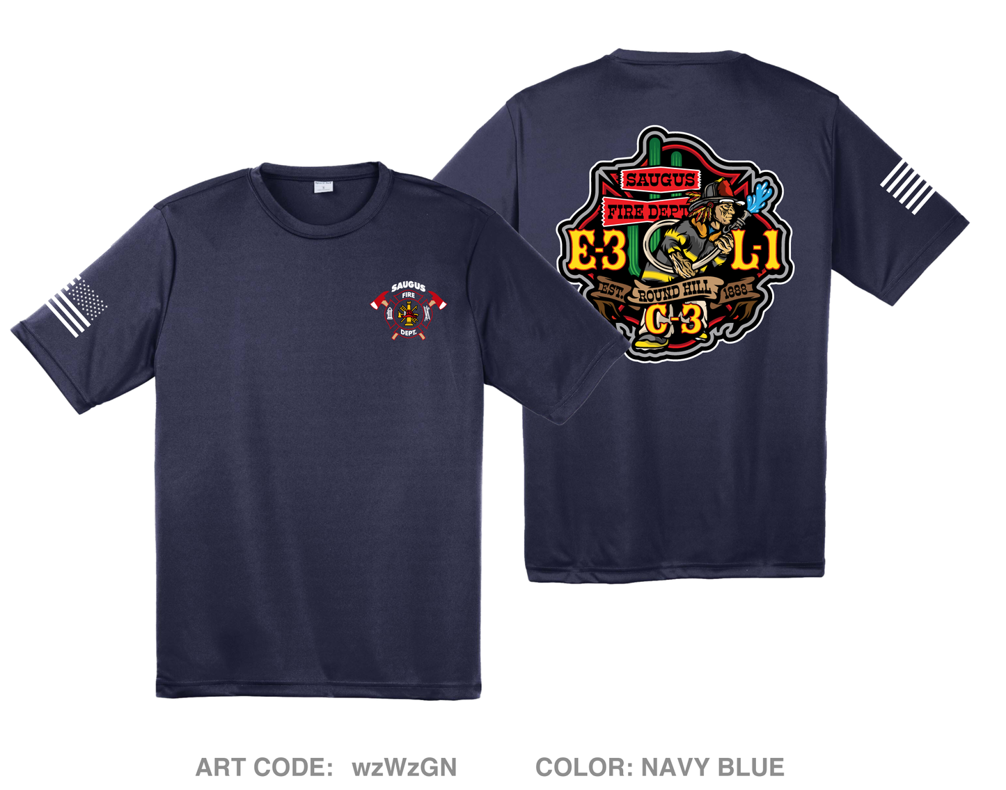 Saugus Fire Department Fundraising Collection Hi-Tech Performance Unisex SS Tee - wzWzGN