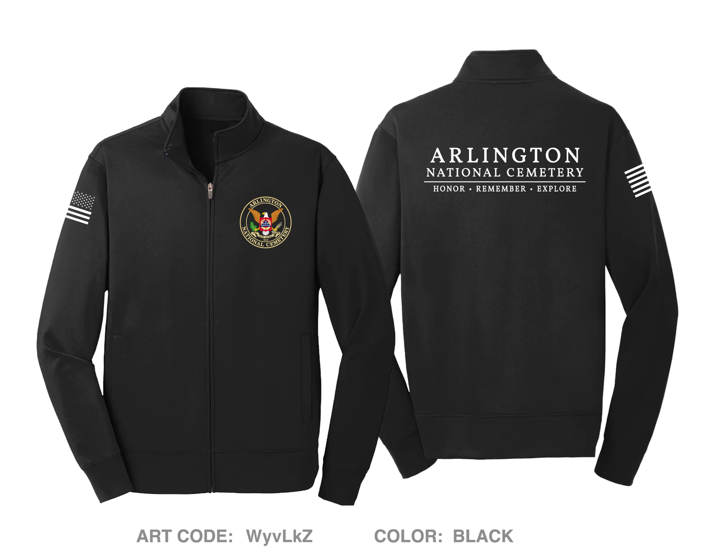 Arlington National Cemetery Hi-Tech Performance Full-Zip Fleece Jacket - WyvLkZ